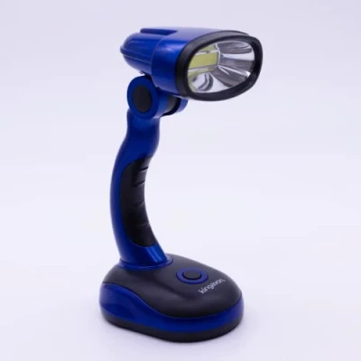 Image of Marco Paul 3W COB Blue Desk Lamp Office Home Work Light Adjustable Angle Head LED Battery Operated Bright Indoor Lighting Modern Contemporary (Blue)