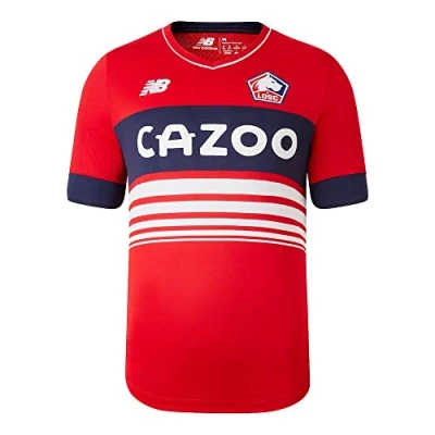 Image of New Balance Lille LOSC Home Short Sleeve Print Tshirt, Men&#039;s, Size: Medium,