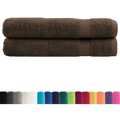 Image of vidaXL Premium Towels SOLUND 2pcs Brown 100x200cm 600gsm