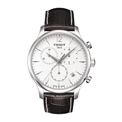 Image of Tissot Men&#039;s Chronograph Quartz Watch with Leather Strap T0636171603700