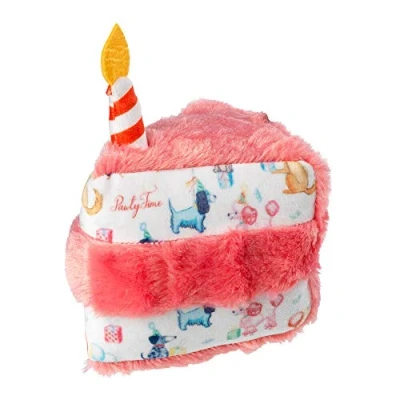 Image of House of Paws Plush Birthday Cake Slice Dog Toy