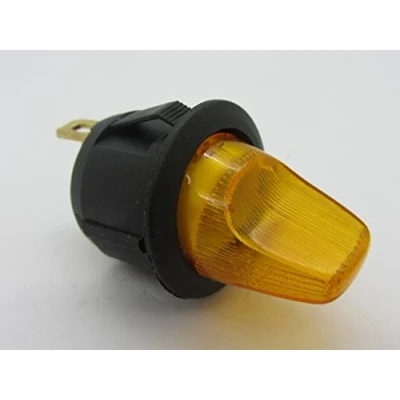 Image of XtremeAuto® 12v On/Off Illuminated Miniature Round Hole Toggle Switch for dashboard. (Amber/Orange)