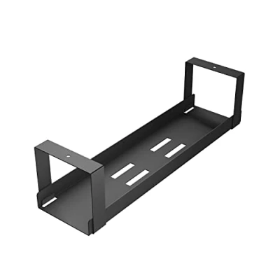 Image of D Line 604562 Under Desk Cable Management Tray, Basket for Extension Blocks, Self Adhesive or Screw fix, Regain Wasted Space &amp; Improve Appearance Black