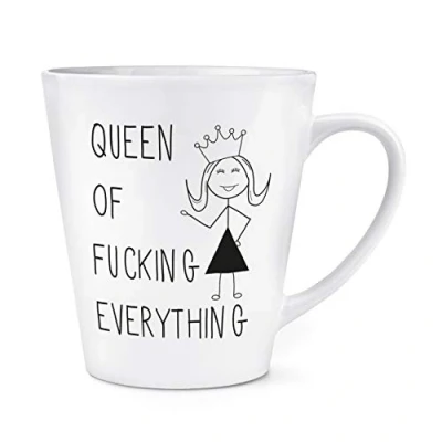 Image of Queen of F King Everything Quote 12oz Latte Mug Cup