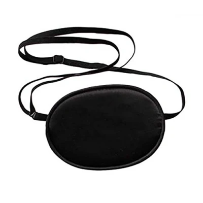 Image of HugeDE Soft Comfortable Silk Pirate Eye Patch for Adults Lazy Amblyopia Strabismus Black