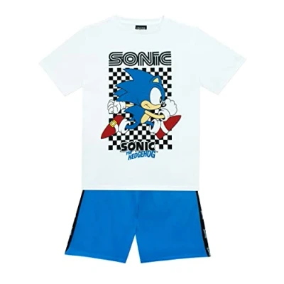 Image of SONIC THE HEDGEHOG Boys T Shirt and Shorts Set Kids Gaming Outfit Blue 8 9 Years