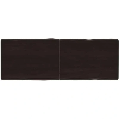 Image of vidaXL Table Top Dark Brown 140x50x(2 6) cm Treated Solid Wood Live Edge