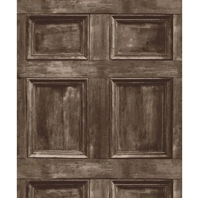 Image of Brewster FD31055 Wood Panel Wallpaper Chocolate, Brown