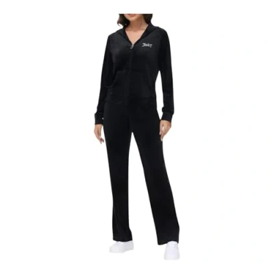 Image of Juicy Couture Women&#039;s Bling Velour Hoodie, Black, Large