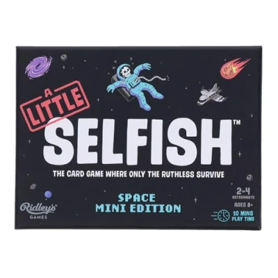 Image of Ridley&#039;s Games A Little Selfish: Space Mini Edition Strategy Group Party Game Travel Sized and Perfect for trips Reach the ship before anyone else Ages 8+ 20 Minute Gameplay
