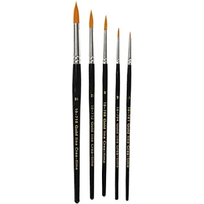 Image of Gold Line Acrylic Brush Set, size 1 18 , W: 2 7 mm, round, 5asstd