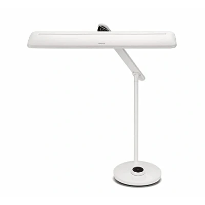 Image of PHILIPS Table Lamp, White, Hinged Arm