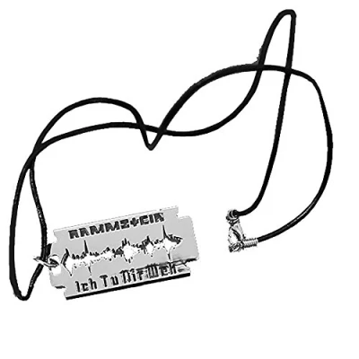 Image of Rammstein Metallic Pendant, Razor Blade Anhänger &quot;Rasierklinge&quot; Official Band Merchandise