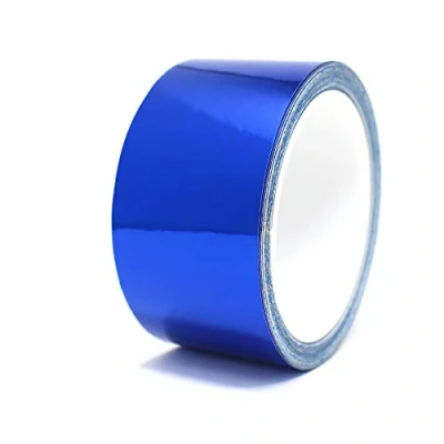 Image of 8.5 Metre Shiny Decorative Strips Car Motorcycle Boat Model Making Silver Chrome Finest Folia Side Adhesive (Chrome Blue, 40 mm Width)
