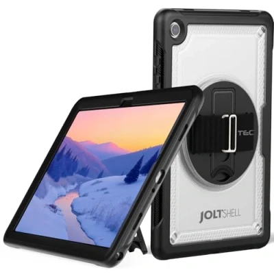 Image of TECHGEAR JOLT SHELL Case for Samsung Galaxy Tab A9 Plus 11&quot; (SM X210 / SM X215) Tough Rugged HEAVY DUTY Slim Shockproof with 360 Rotating Stand &amp; Hand Strap