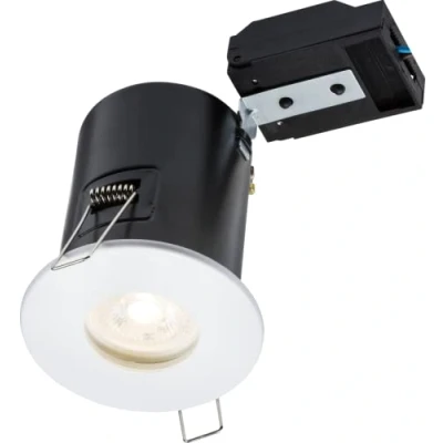 Image of KnightsBridge 230V IP65 Fixed GU10 Fire Rated Downlight White