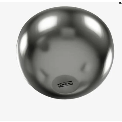 Image of Ikea 300.814.67 Blanda Blank Serving Bowl, Stainless Steel, 5 Inch, Silver