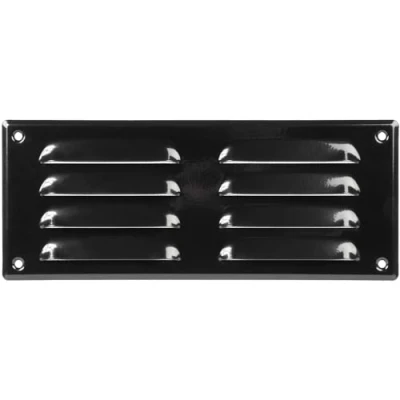 Image of 10&quot; x 4&quot; Inch / 260 105 mm Black Air Vent Cover Steel Return Grilles for Ceiling and Sidewall HVAC with Insect Protection Screen (10.24 4.13 Inch, Black)