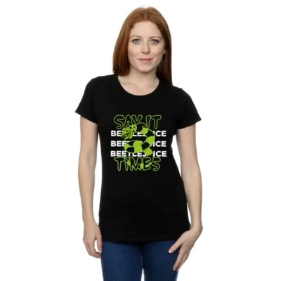 Image of Absolute Cult Beetlejuice Women&#039;s Say It 3 Times T Shirt Black Large