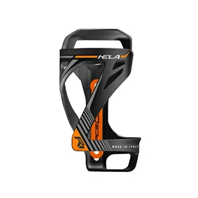 Image of RaceOne Kela Side Entry Water Bottle Cage for Bicycle Bottles in Black/Orange