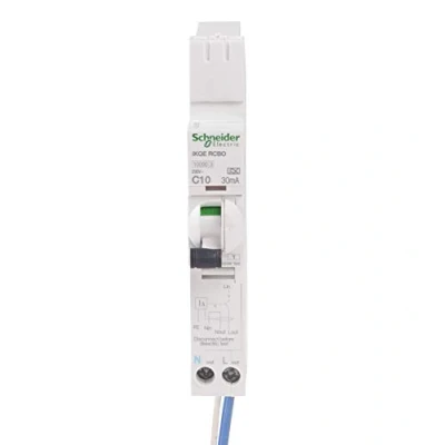Image of Schneider Electric, SEE110C03, iKQE RCBO, Earth Leakage Circuit Breaker, 1P + N, 10A , 30mA, 10000 A