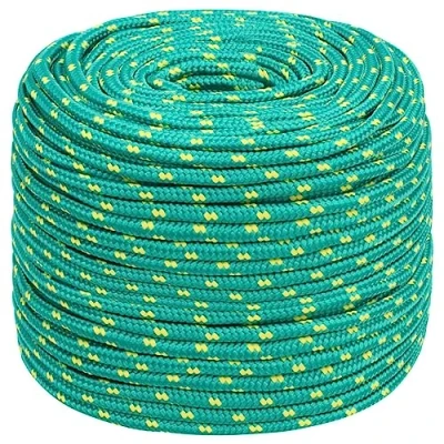 Image of &#039;vidaXL Polypropylene Boat Rope Durable 6mm x 25m Marine Line Ideal for Sailing, Boating, Yachting, Docking, and More Green