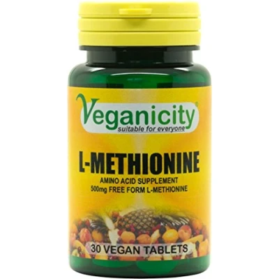 Image of Veganicity L Methionine 500mg: Amino Acid Supplement: 30 Tablets...