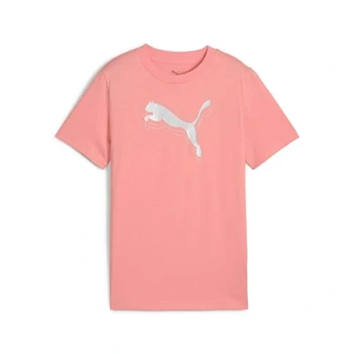 Image of Puma Metallic TEE Unisex Print Tshirt for kids, Size: 12y (11 12y), Pink fruit