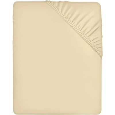 Image of Utopia Bedding Fitted Sheet Single, Beige Deep Pocket 14 inch (35 cm) Easy Care Soft Brushed Microfibre Fabric Shrinkage and Fade Resistant Bottom