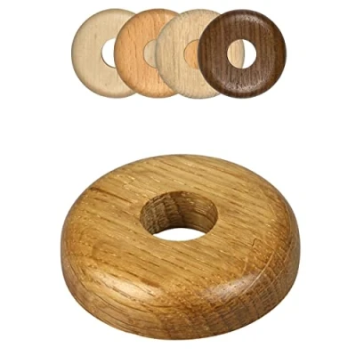Image of FUX 2 Pieces Wooden Radiator Pipe Cover for 15 22mm Pipes; Heating Floor Collar (15mm, Eiche)
