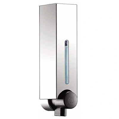 Image of Euroshowers Mini Chic Single Square Liquid Soap Shampoo Gel Dispenser Chrome