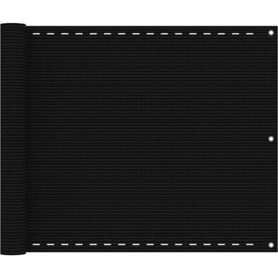 Image of vidaXL Balcony Screen Black 75x400 cm HDPE