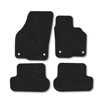 Image of Car Mats Compatible with VW Beetle (2012 2019) Tailored Fit Black Carpet Floor Set Accessory Custom 4 Pieces Anti Slip Backing &amp; Binding Trim Edge