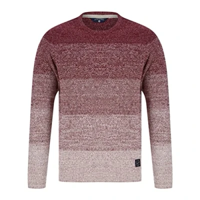 Image of Tokyo Laundry Men&#039;s Dusen Graduated Colour Block Cotton Rich Knitted Jumper Claret