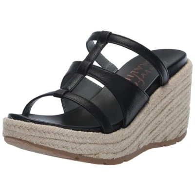 Image of Blowfish Malibu Women&#039;s Bahia Rope Espadrille Wedge Sandal, Black, 7 UK