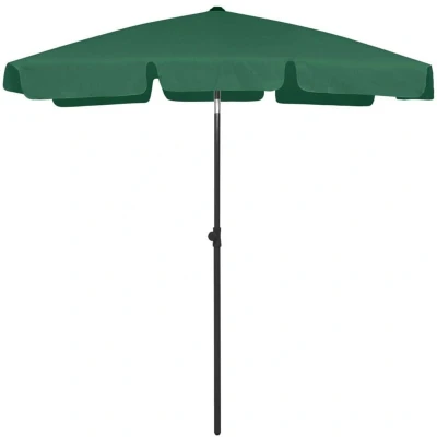 Image of vidaXL Beach Parasol Green 180x120 cm