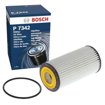 Image of 059115561K, 059198405D Oil Filter BOSCH F 026 407 342 with seal Insert AUDI: Q5, A4 B9 Avant, Saloon, VOLKSWAGEN: Touareg III