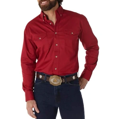 Image of Wrangler Men&#039;s Painted Desert Two Pocket Long Sleeve Button Work Shirt SHIRT, Red, XXL
