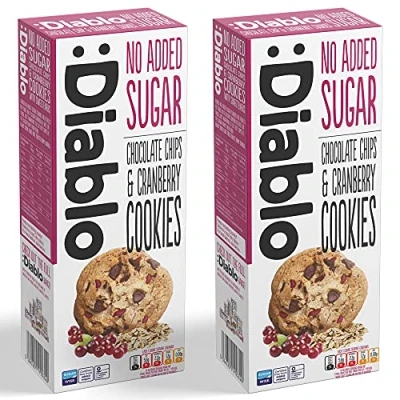 Image of Diablo Chocolate Chips and Cranberry Cookies No Added Sugar Sweetened with Maltitol 135g (Pack Of 2)