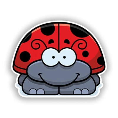 Image of 2 x 10cm/100mm Ladybird Vinyl Stickers Travel Luggage #10689