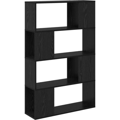 Image of vidaXL Entertainment Centre Black oak Engineered wood 80 x 24 124 cm