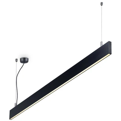 Image of Linus Integrated LED Indoor Linear Ceiling Pendant Lamp 1 Light Black 3000K