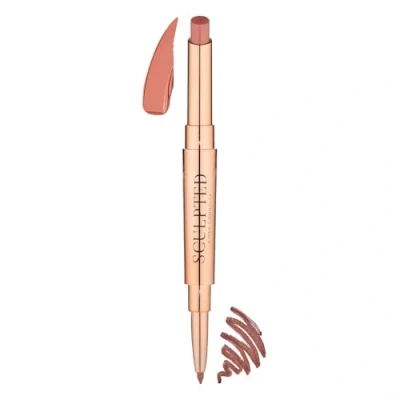 Image of Lip Duo 2 in 1 Lipstick &amp; Liner from Sculpted by Aimee (Nude) Travel Friendly, Double Ended to Sculpt, Shape Colour Lips