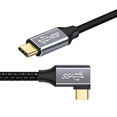 Image of CY Reversible 90 Degree Right Angled Type C to USB 2.0 Data Connector Cable 1.5m for Laptop &amp; Tablet &amp;Mobile Phone Hard Disk Drive 150cm