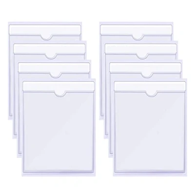 Image of Parking Permit Holder for Car Windscreen, 8 Pcs Clear Self Adhesive Tax Disc Holders Pocket Square Ticket Disabled Badge Van Caravan, Index Card Holder, Transparent 12.7*16.5cm