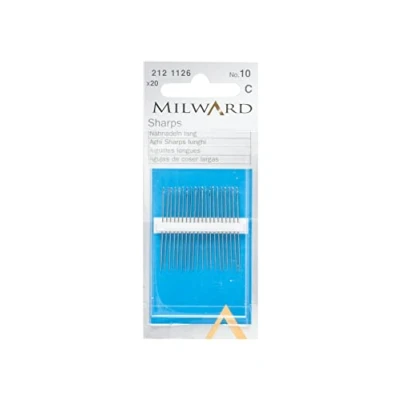 Image of Hand Sewing Needles: Sharps: No.10: 20 Pieces