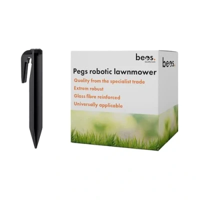 Image of BEOS® Premium Pegs for Robotic Lawnmower Boundary Cable 250 Glass Fibre Reinforced Ground Hooks Spikes Wire Universally Compatible Lawn Robot Worx, Gardena, Bosch, Stihl