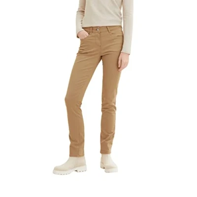 Image of TOM TAILOR Women&#039;s 1021692 Alexa Slim Pants, 12912 Splashed Clay Beige, 32W x 30L