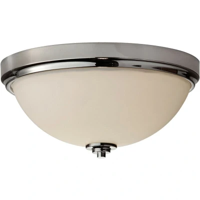 Image of Malibu 2 Light Bathroom Flush Mount Ceiling Polished Chrome IP44, E27