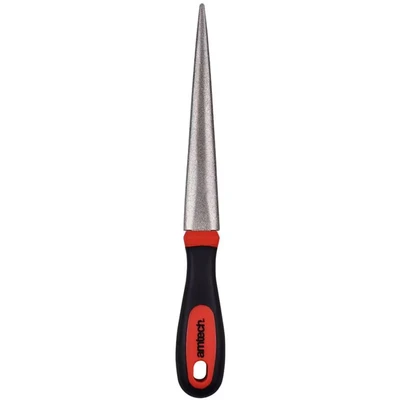Image of Amtech E2556 Diamond Sharpening File for Scissors, Knives and Garden Tools, 2 Sided Flat Curved